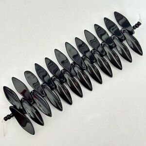 As Low As $2 Jet Curved Daggers Glass Beads 19mm x 6mm (25)